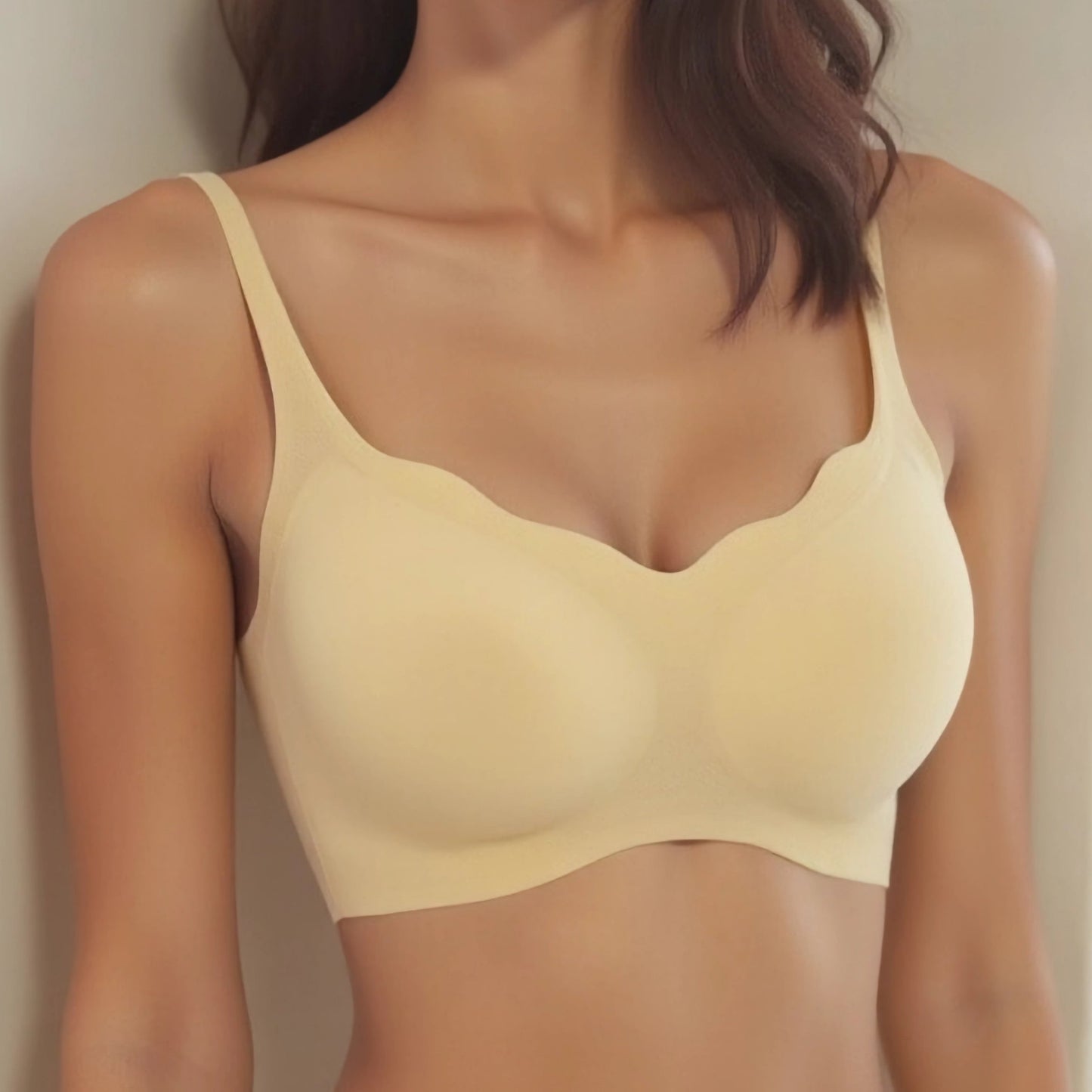 Wireless Sweetheart Neckline Bra Yellow
