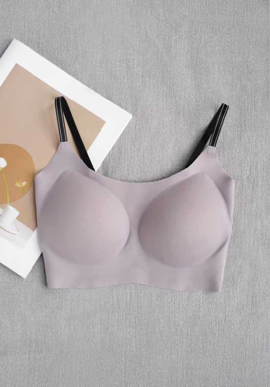 Seamless Wireless Bras with Contrast Straps
