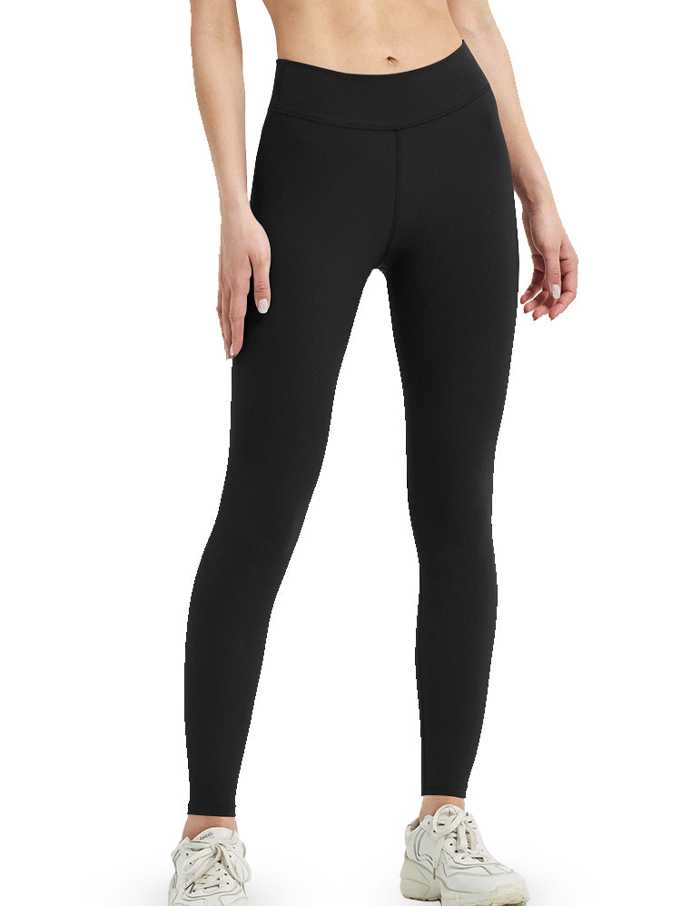 Blosira High-Waisted Ribbed Cuff 7/8 Yoga Leggings