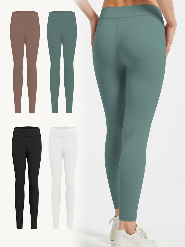 Blosira High-Waisted Ribbed Cuff 7/8 Yoga Leggings