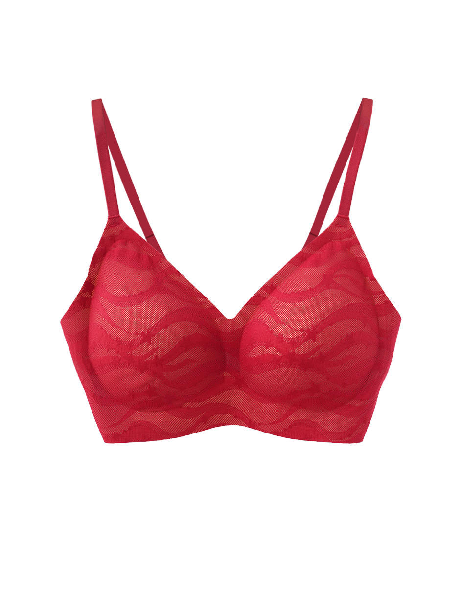 Elegant Star Lace V-Neck Wireless Bra