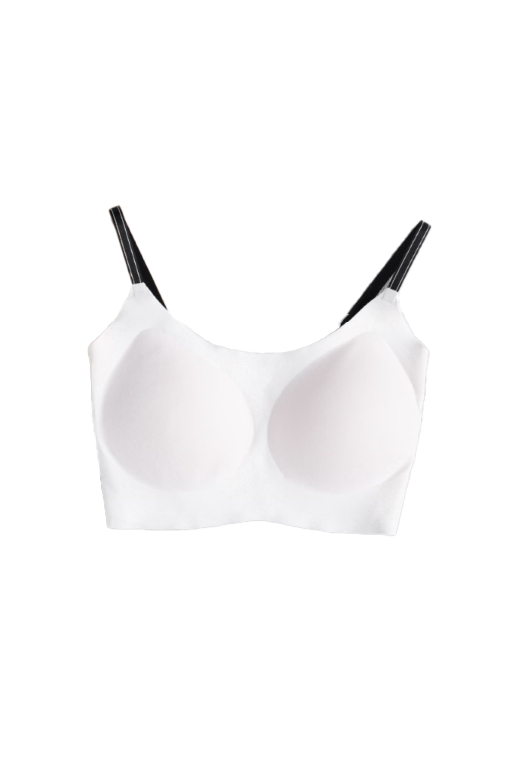 Seamless Wireless Bras with Contrast Straps