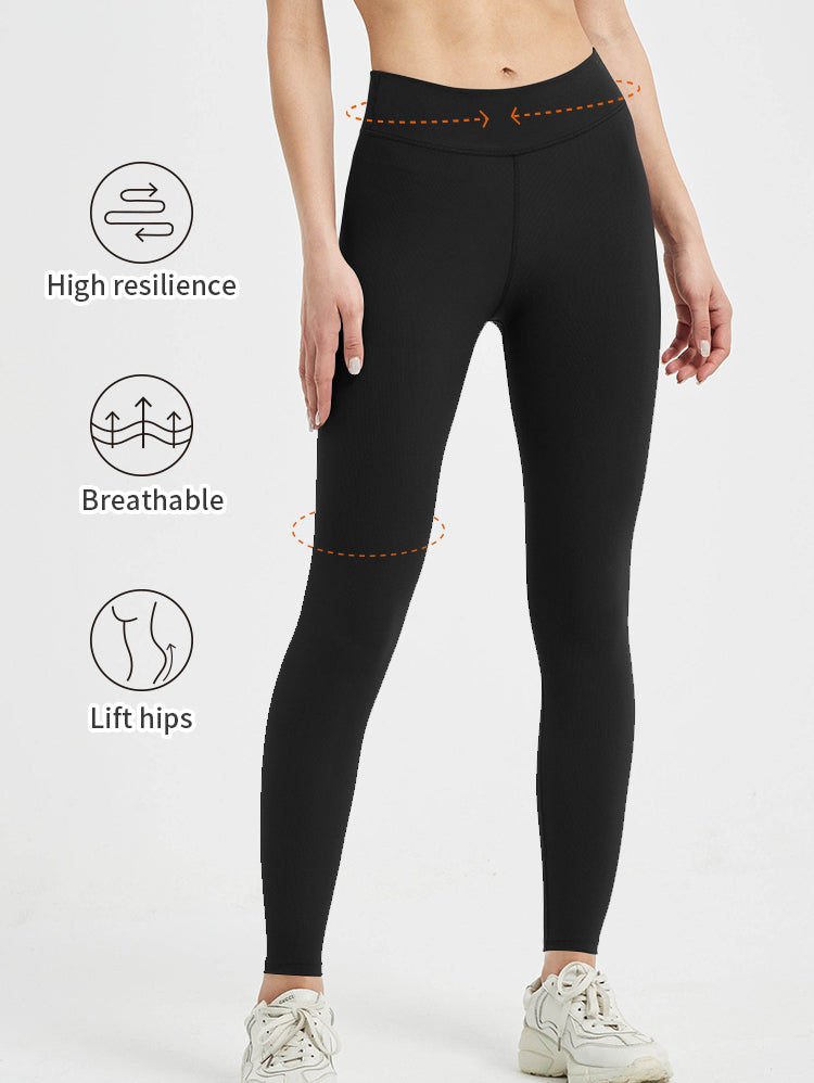 Blosira High-Waisted Ribbed Cuff 7/8 Yoga Leggings