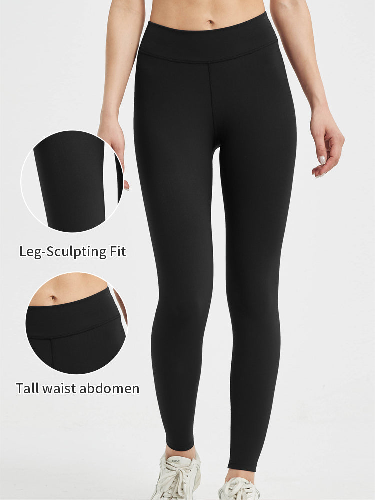 Blosira High-Waisted Ribbed Cuff 7/8 Yoga Leggings