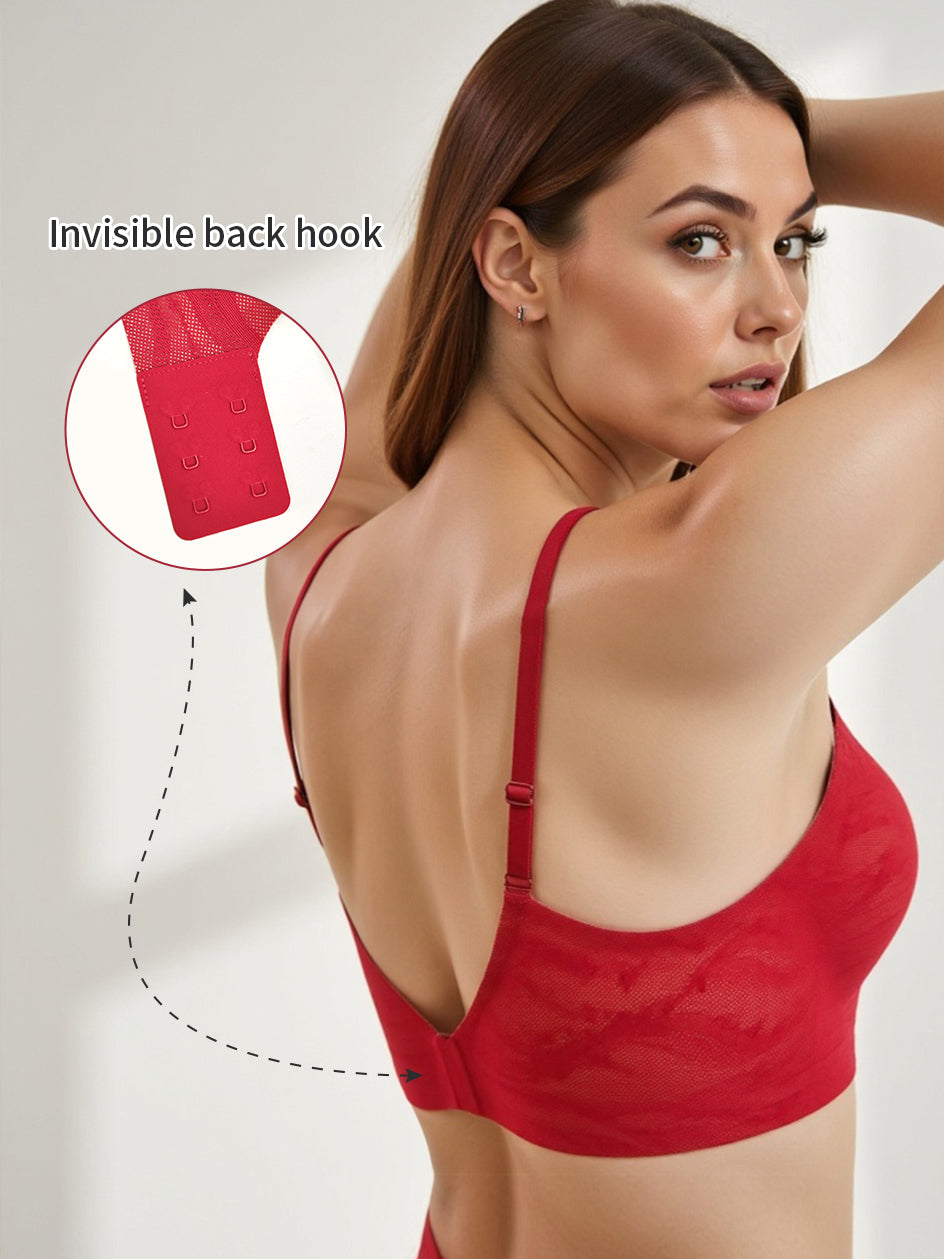 Elegant Star Lace V-Neck Wireless Bra