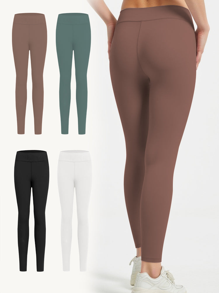 Blosira High-Waisted Ribbed Cuff 7/8 Yoga Leggings