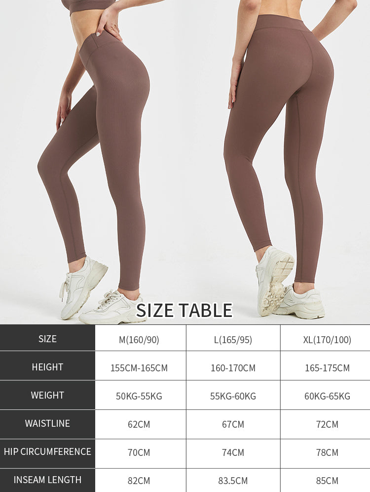 Blosira High-Waisted Ribbed Cuff 7/8 Yoga Leggings