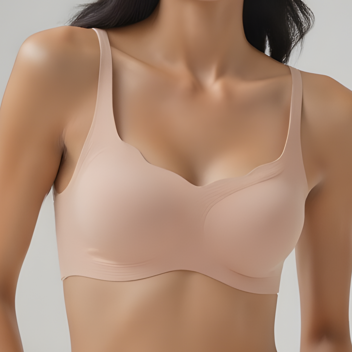 Wireless Sweetheart Neckline Bra Pink